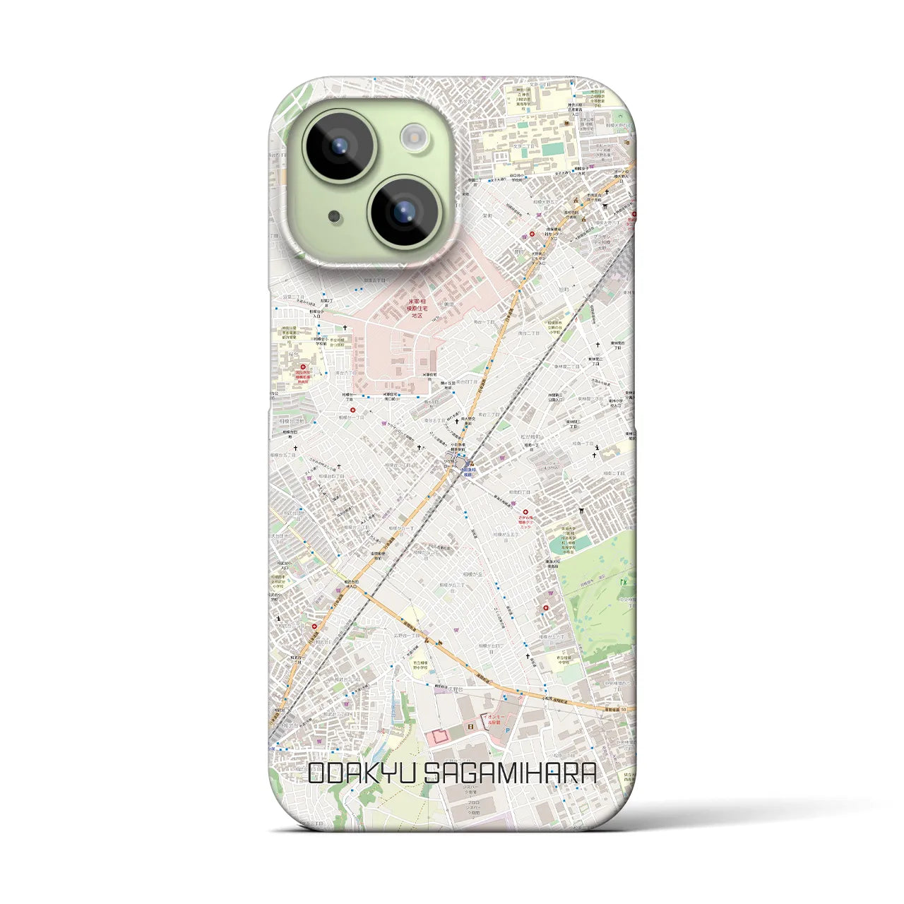 【小田急相模原(神奈川県)】地図柄iPhoneケース(バックカバータイプ)