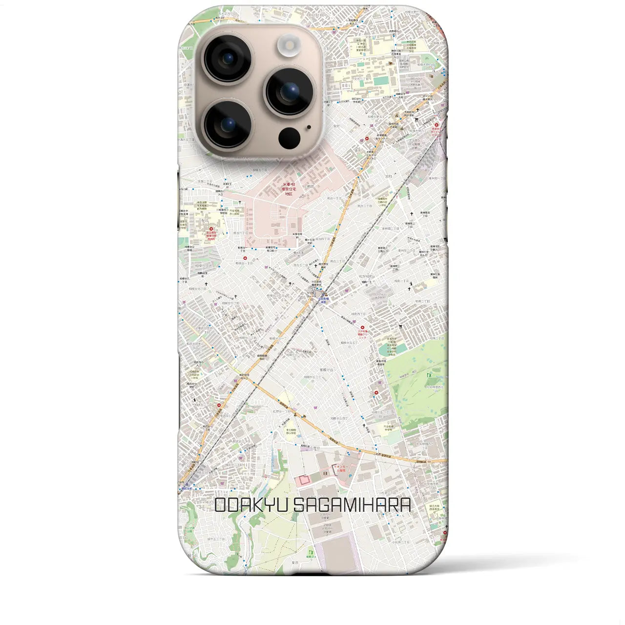 【小田急相模原(神奈川県)】地図柄iPhoneケース(バックカバータイプ)