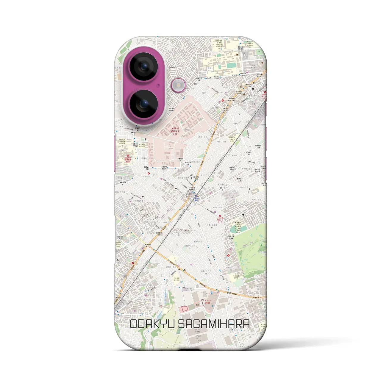 【小田急相模原(神奈川県)】地図柄iPhoneケース(バックカバータイプ)