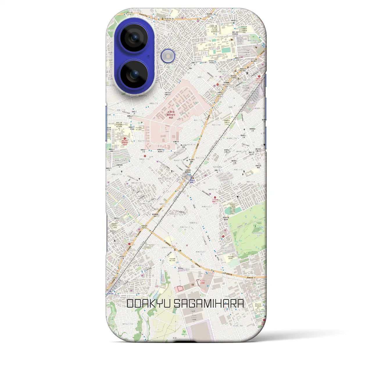 【小田急相模原(神奈川県)】地図柄iPhoneケース(バックカバータイプ)ナチュラル・iPhone 16 Pro Max 用