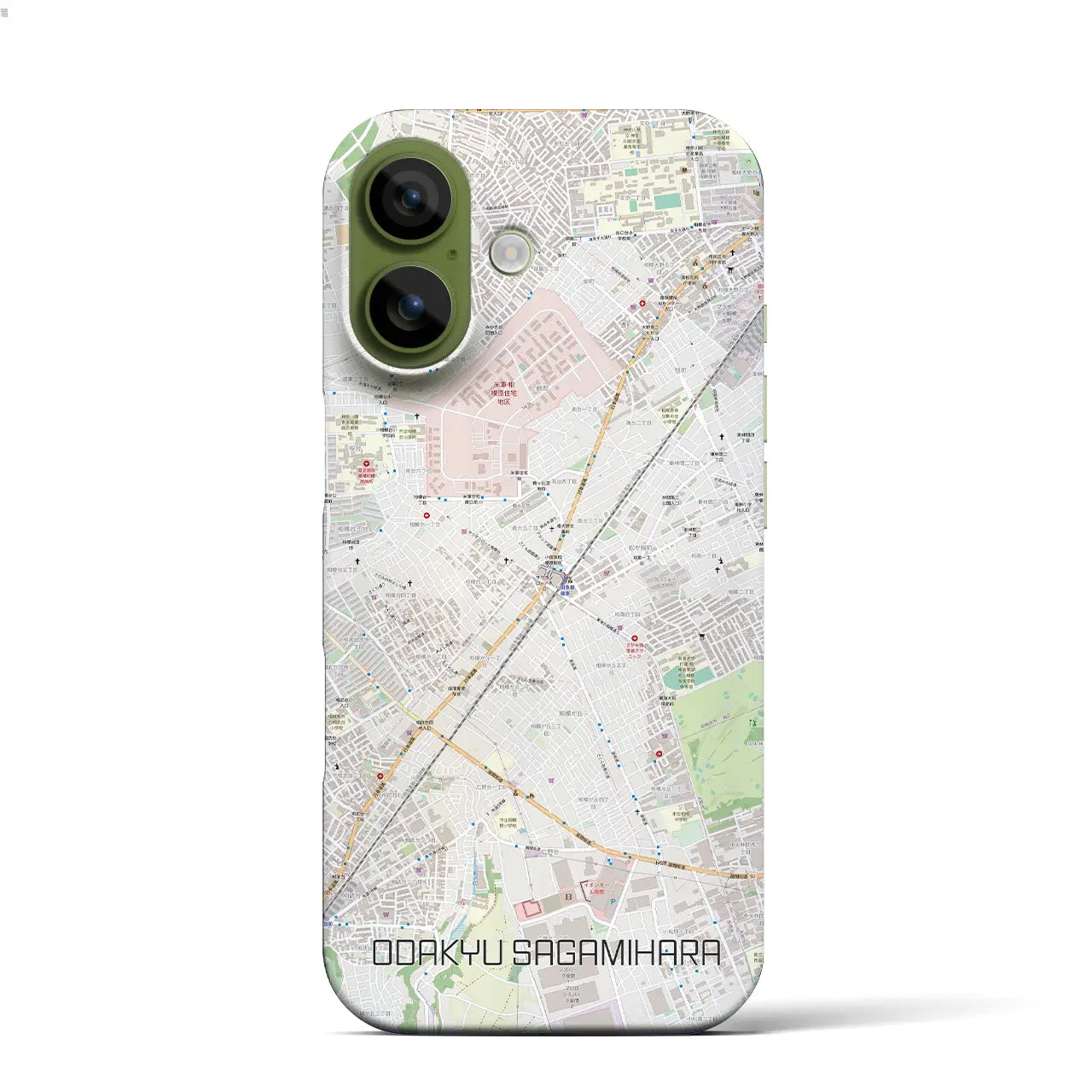 【小田急相模原(神奈川県)】地図柄iPhoneケース(バックカバータイプ)