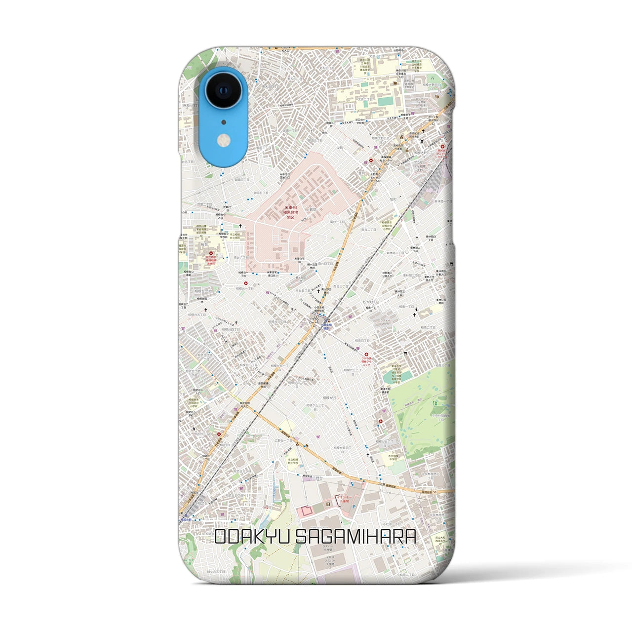【小田急相模原(神奈川県)】地図柄iPhoneケース(バックカバータイプ)