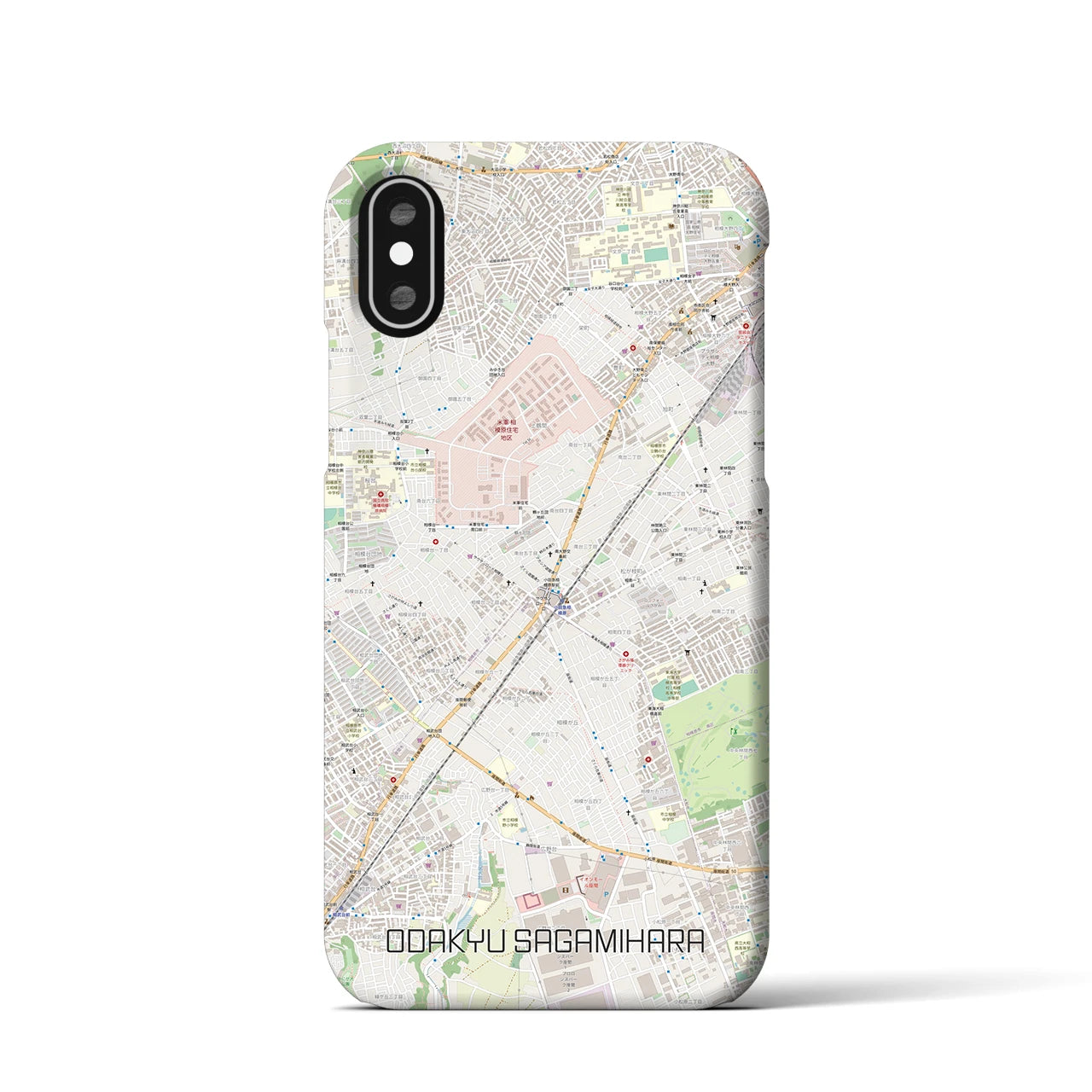 【小田急相模原(神奈川県)】地図柄iPhoneケース(バックカバータイプ)