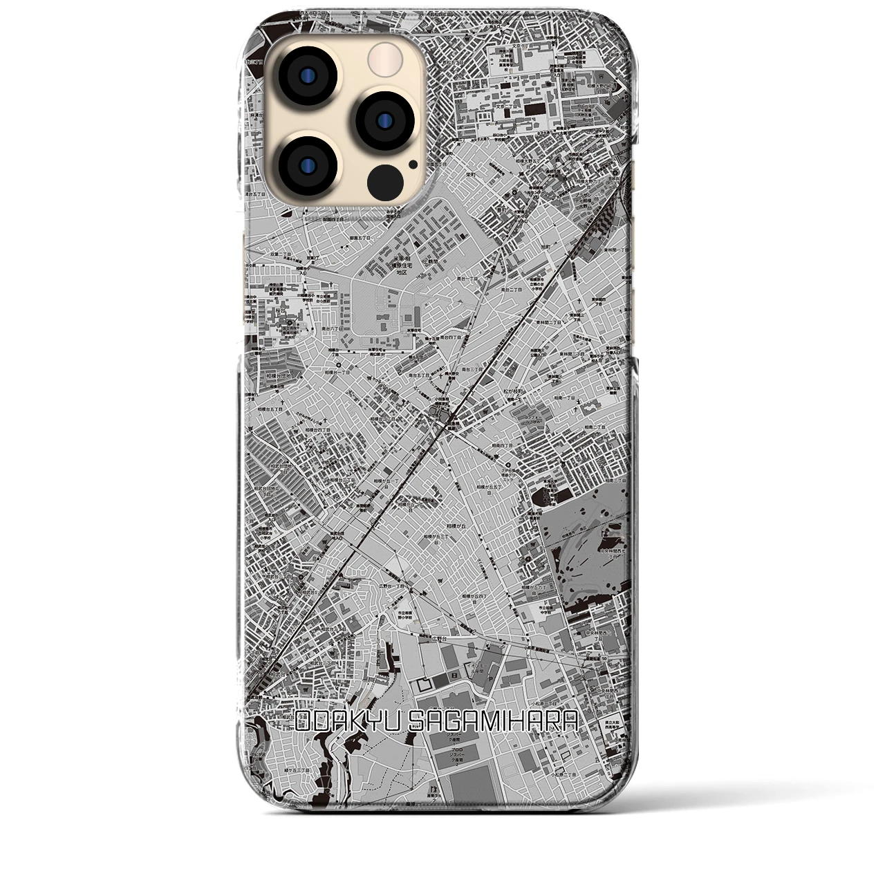 【小田急相模原(神奈川県)】地図柄iPhoneケース(クリアタイプ)