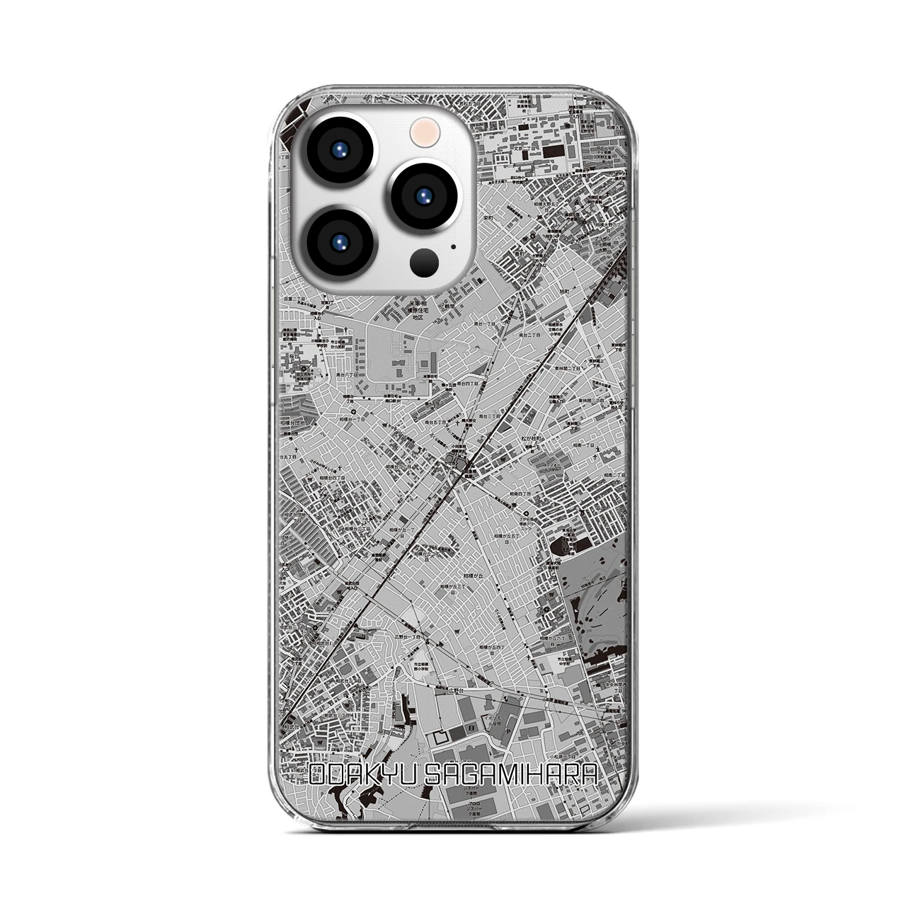 【小田急相模原(神奈川県)】地図柄iPhoneケース(クリアタイプ)