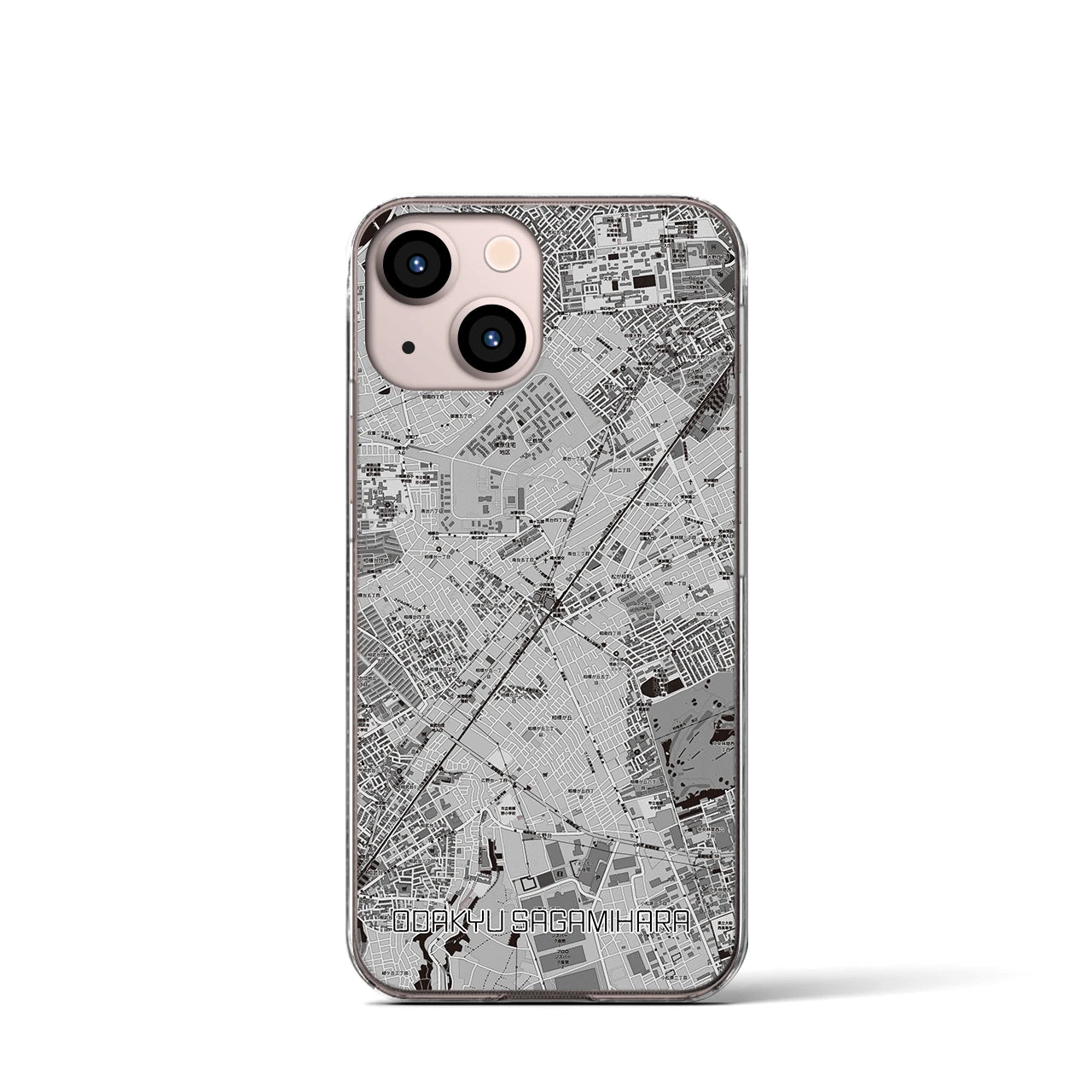 【小田急相模原(神奈川県)】地図柄iPhoneケース(クリアタイプ)