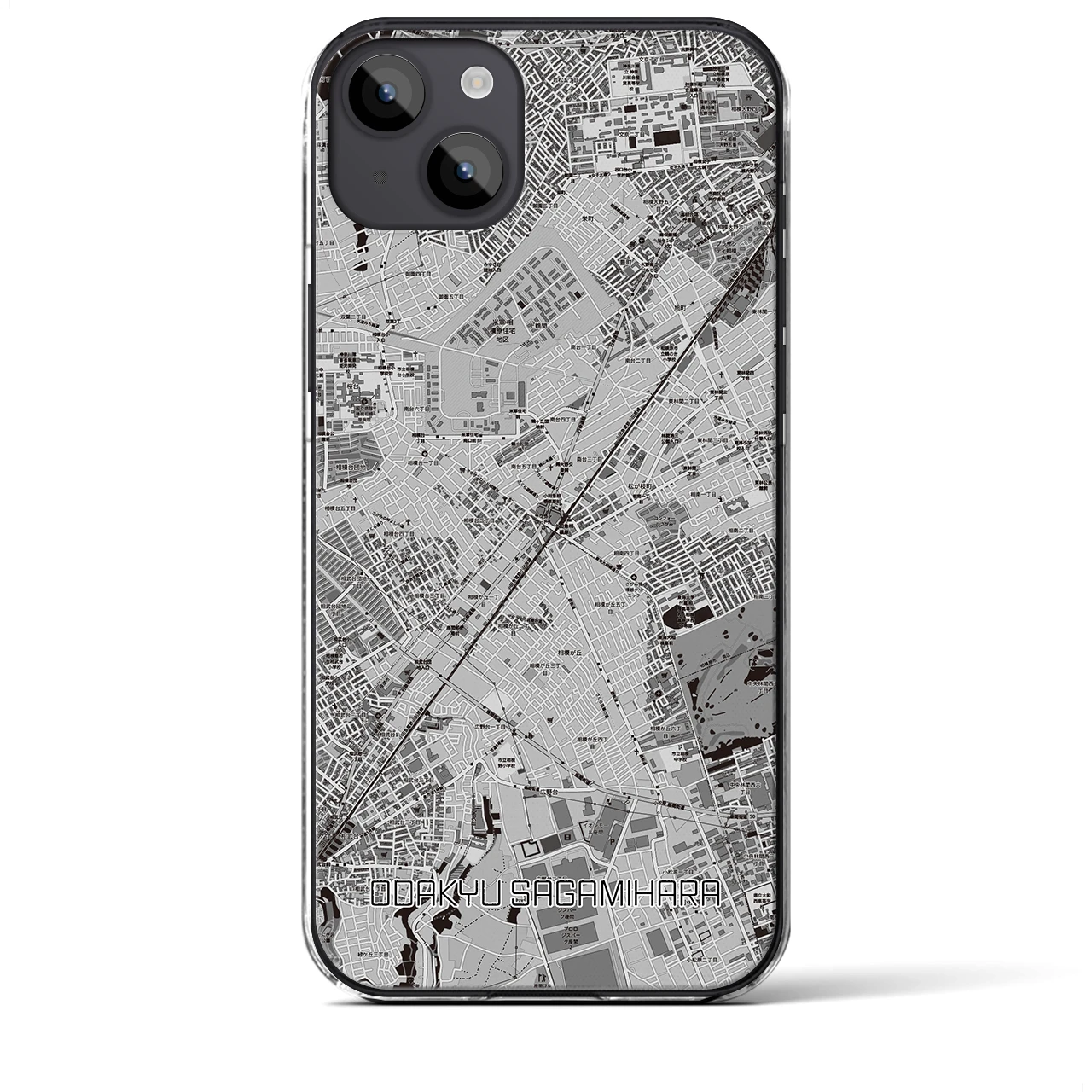 【小田急相模原(神奈川県)】地図柄iPhoneケース(クリアタイプ)