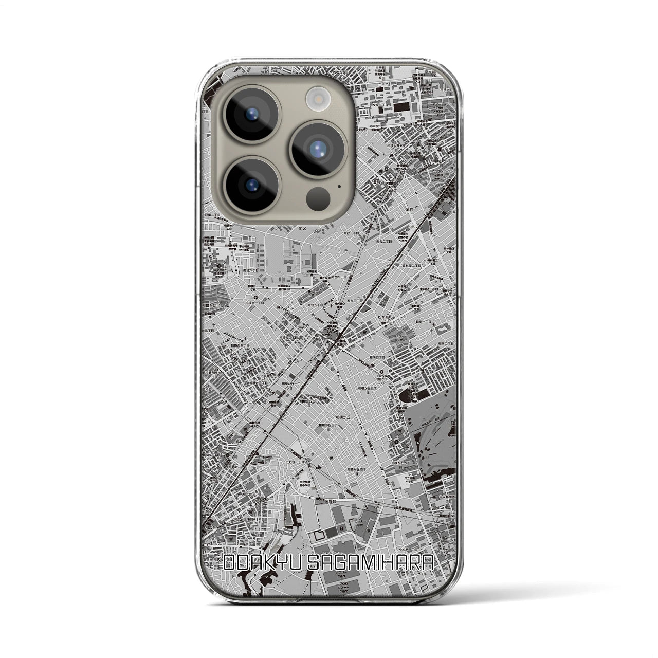 【小田急相模原(神奈川県)】地図柄iPhoneケース(クリアタイプ)