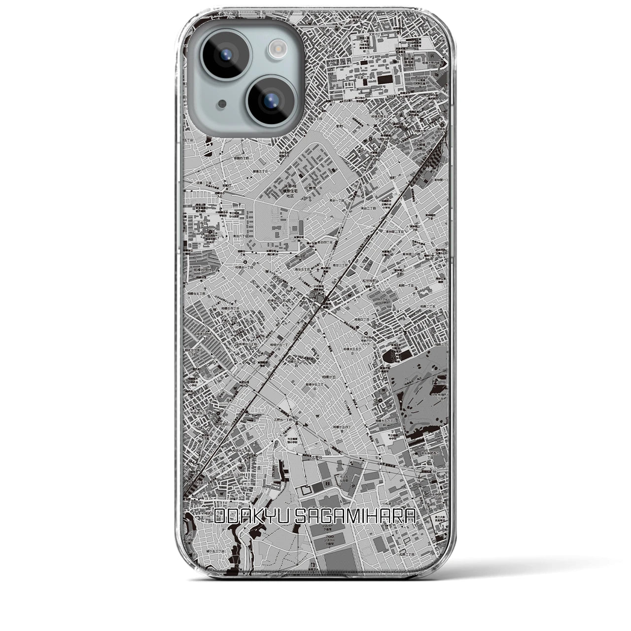 【小田急相模原(神奈川県)】地図柄iPhoneケース(クリアタイプ)