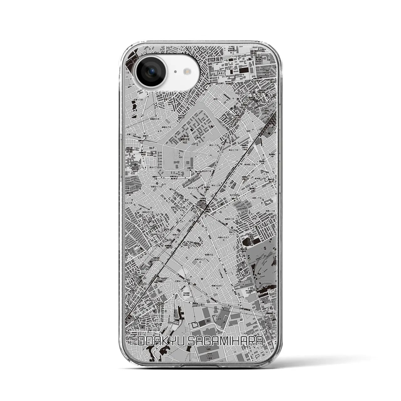 【小田急相模原(神奈川県)】地図柄iPhoneケース(クリアタイプ)
