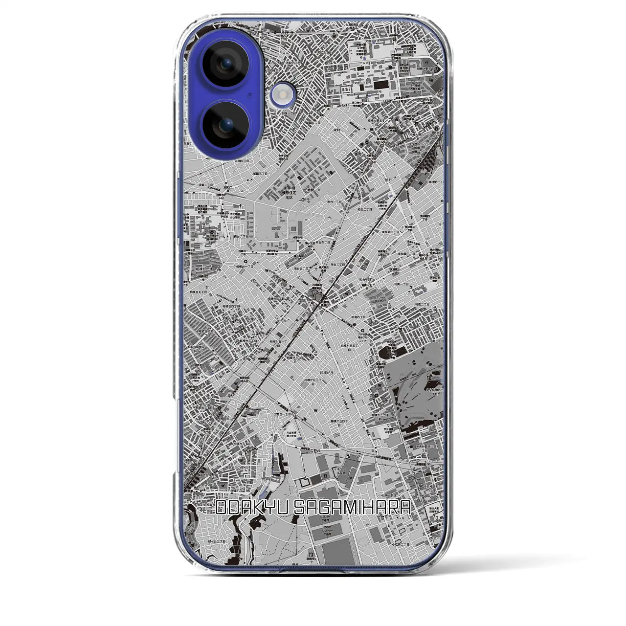 【小田急相模原(神奈川県)】地図柄iPhoneケース(クリアタイプ)