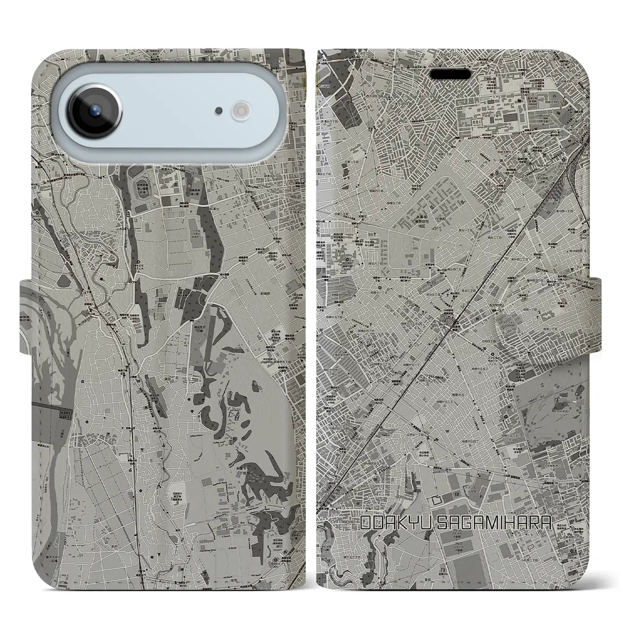 【小田急相模原(神奈川県)】地図柄iPhoneケース(手帳タイプ)