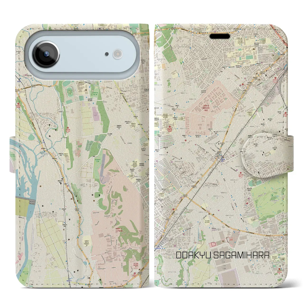 【小田急相模原(神奈川県)】地図柄iPhoneケース(手帳タイプ)