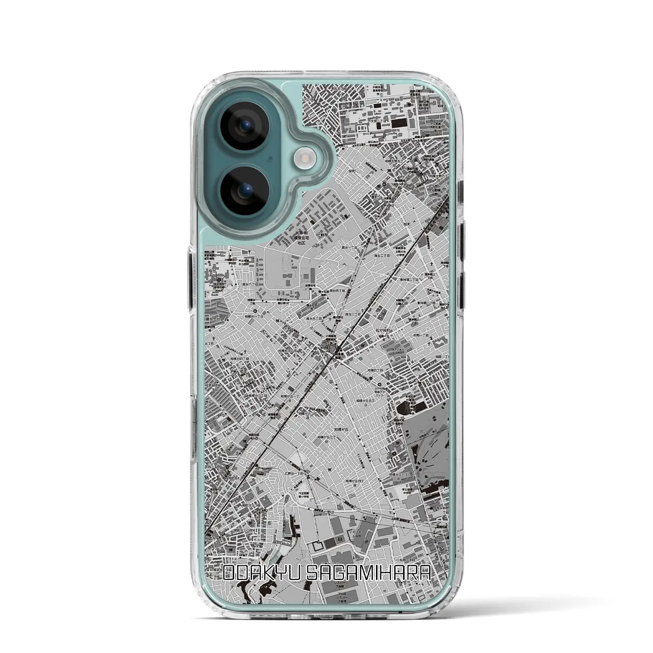 【小田急相模原(神奈川県)】地図柄iPhoneケース(MagSafeタイプ)モノトーン・iPhone 16 Pro 用