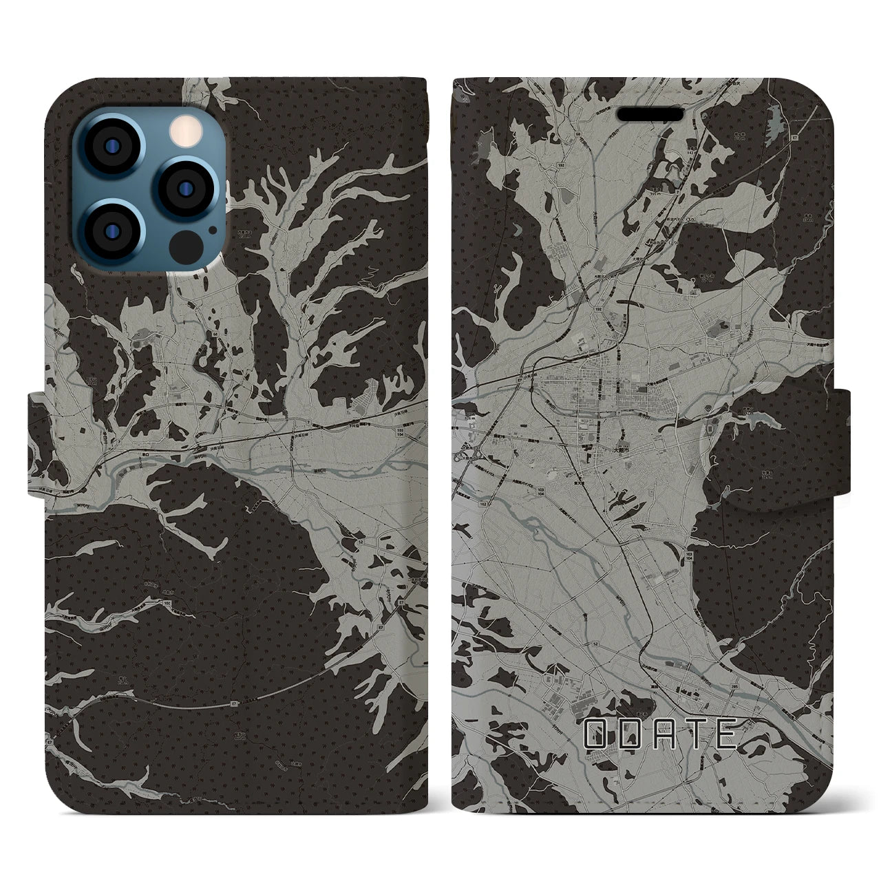 【大館(秋田県)】地図柄iPhoneケース(手帳タイプ)