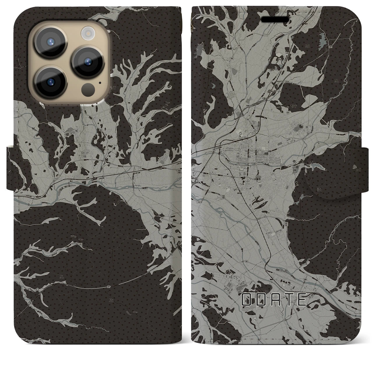 【大館(秋田県)】地図柄iPhoneケース(手帳タイプ)