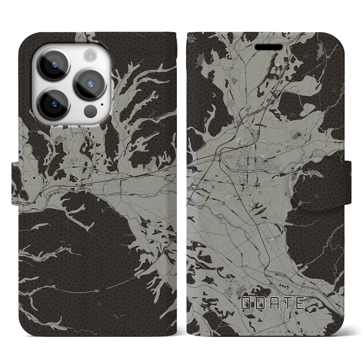 【大館(秋田県)】地図柄iPhoneケース(手帳タイプ)