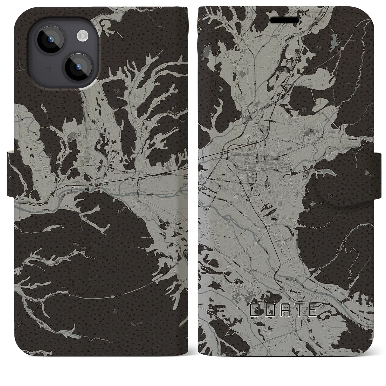 【大館(秋田県)】地図柄iPhoneケース(手帳タイプ)