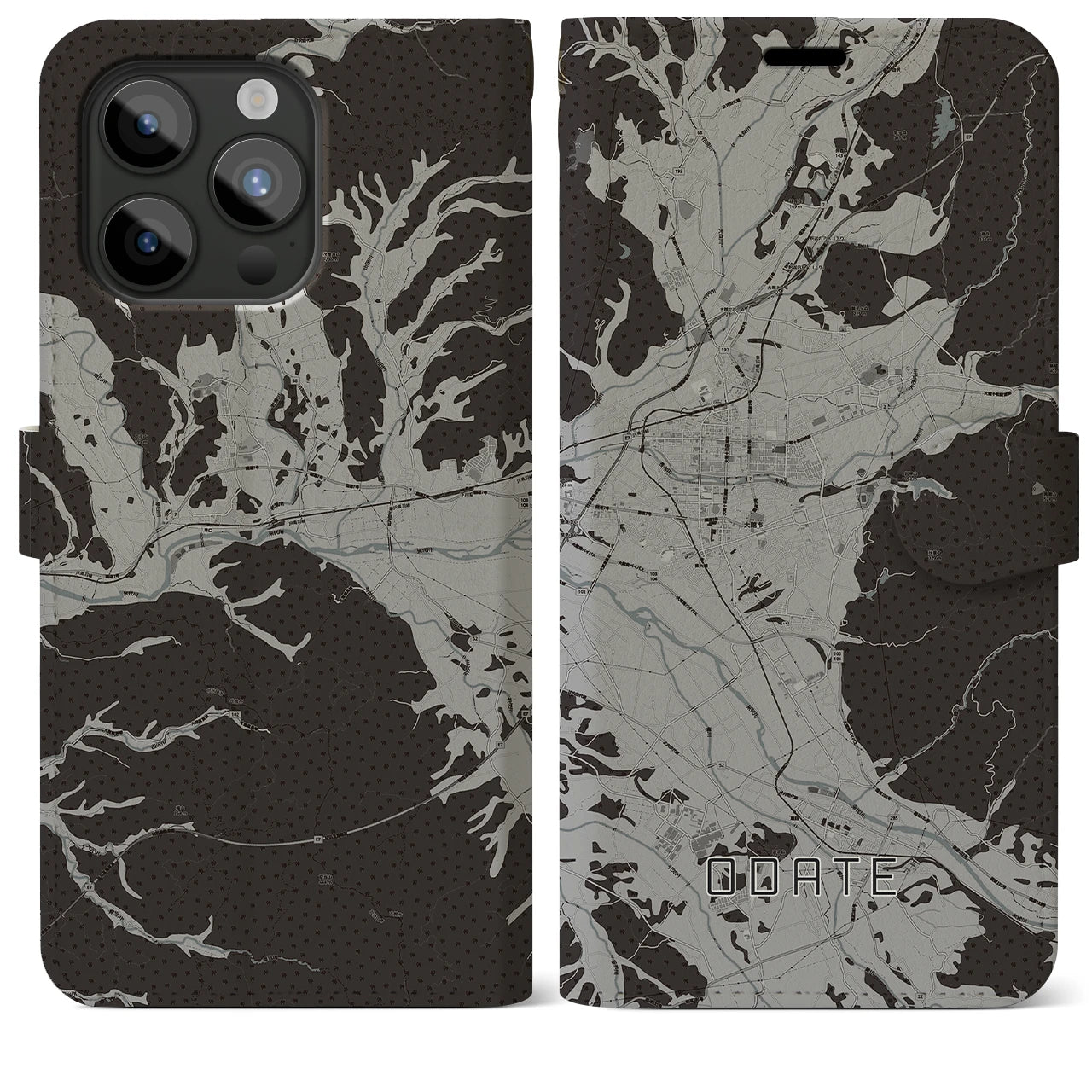 【大館(秋田県)】地図柄iPhoneケース(手帳タイプ)