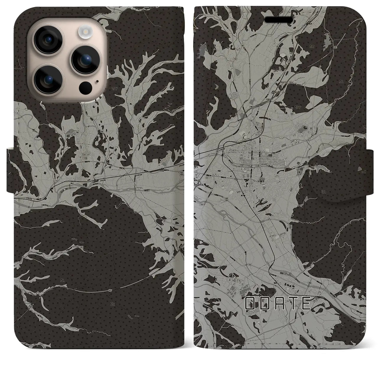 【大館(秋田県)】地図柄iPhoneケース(手帳タイプ)