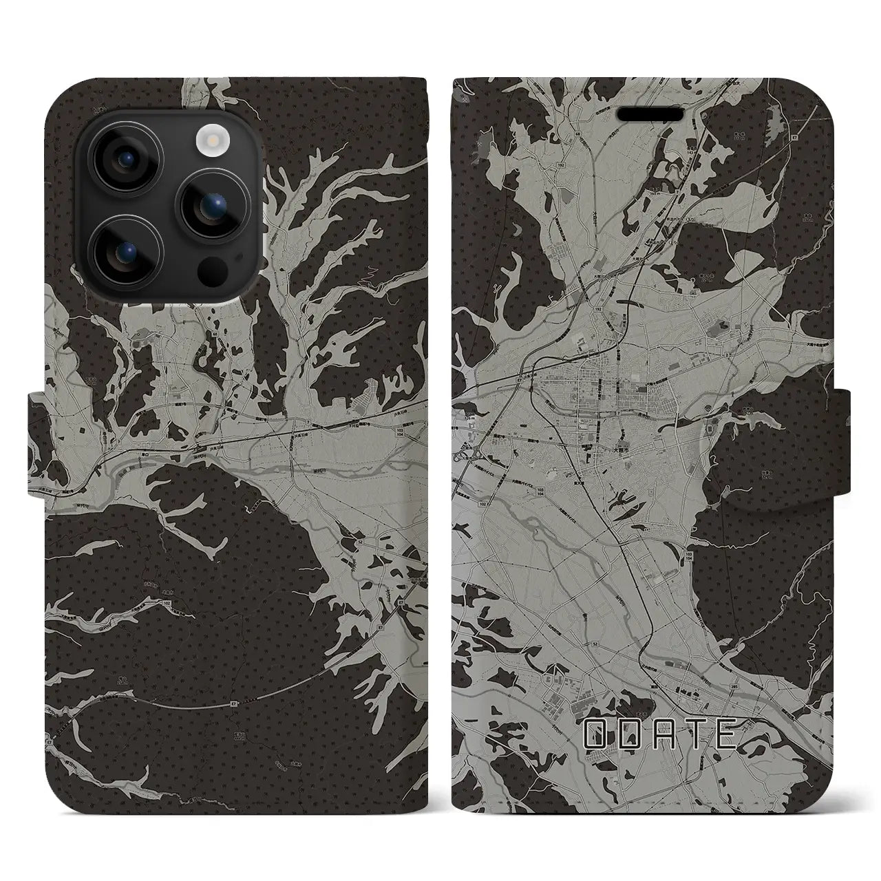 【大館(秋田県)】地図柄iPhoneケース(手帳タイプ)