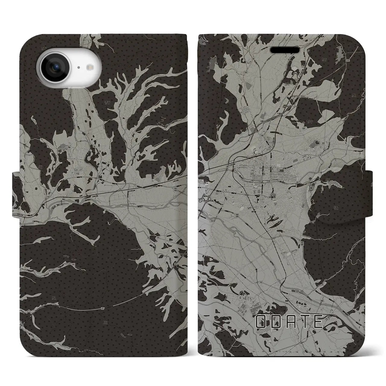 【大館(秋田県)】地図柄iPhoneケース(手帳タイプ)