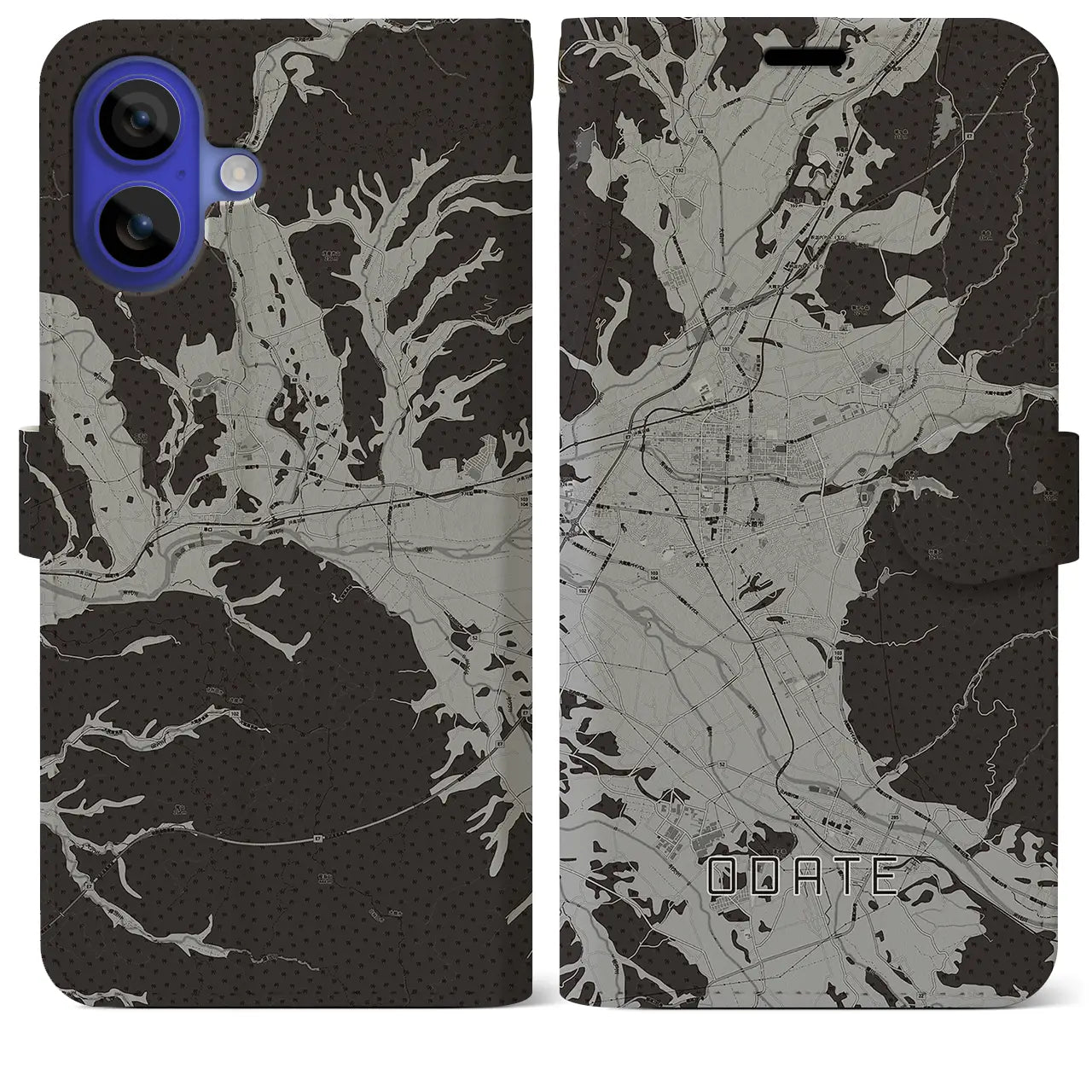 【大館(秋田県)】地図柄iPhoneケース(手帳タイプ)