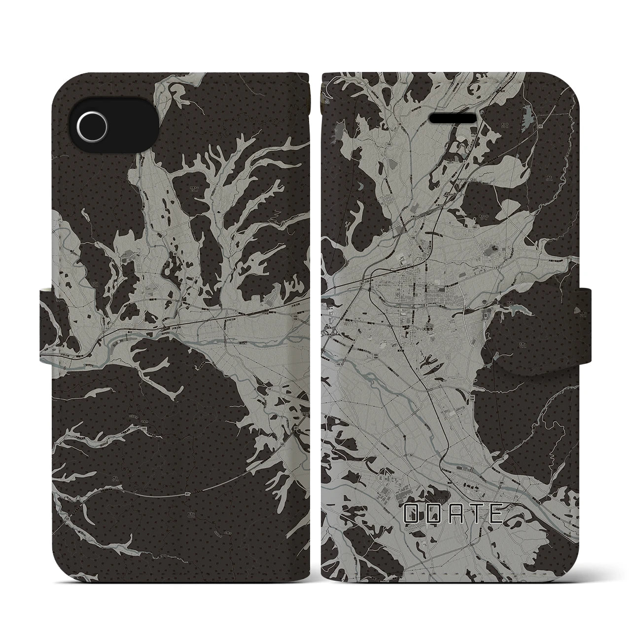 【大館(秋田県)】地図柄iPhoneケース(手帳タイプ)