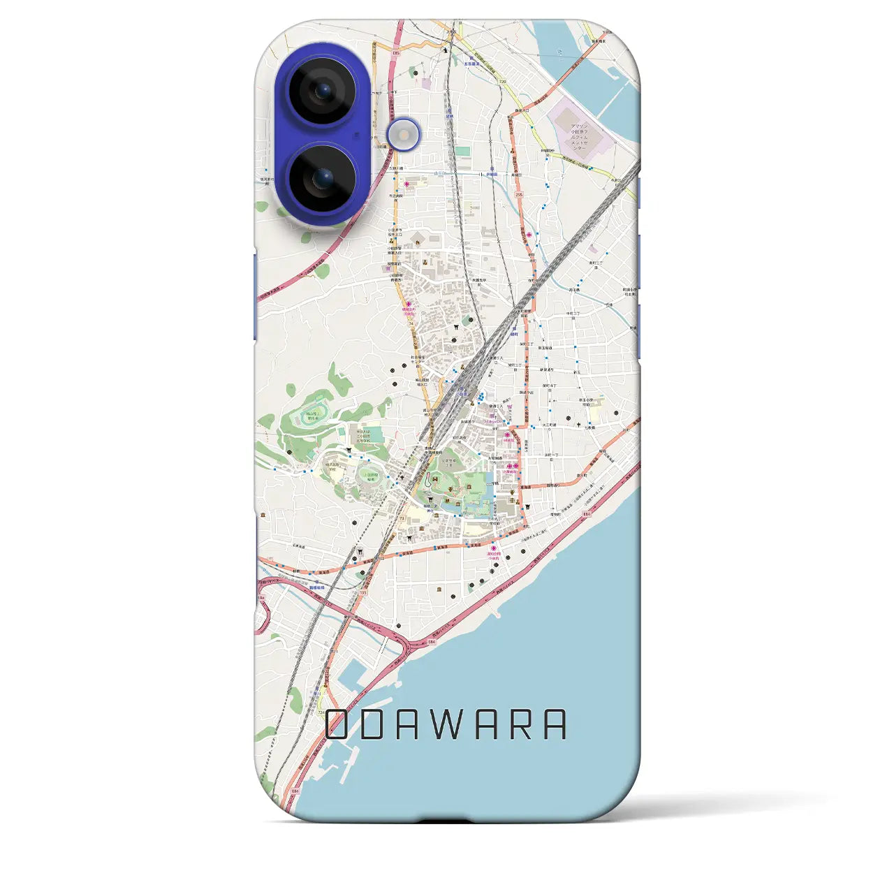 【小田原(神奈川県)】地図柄iPhoneケース(バックカバータイプ)ブラック・iPhone 16 Pro Max 用