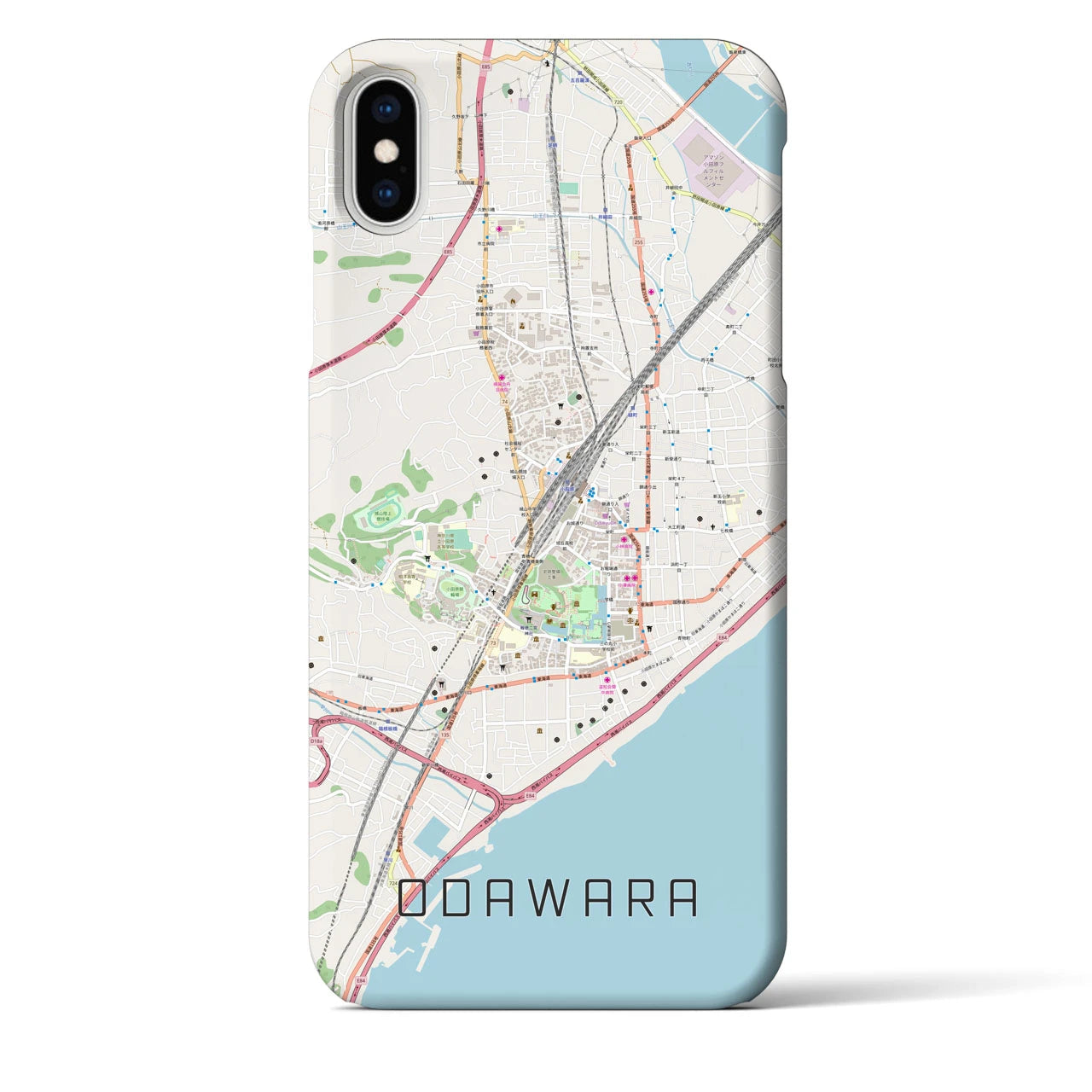 【小田原(神奈川県)】地図柄iPhoneケース(バックカバータイプ)