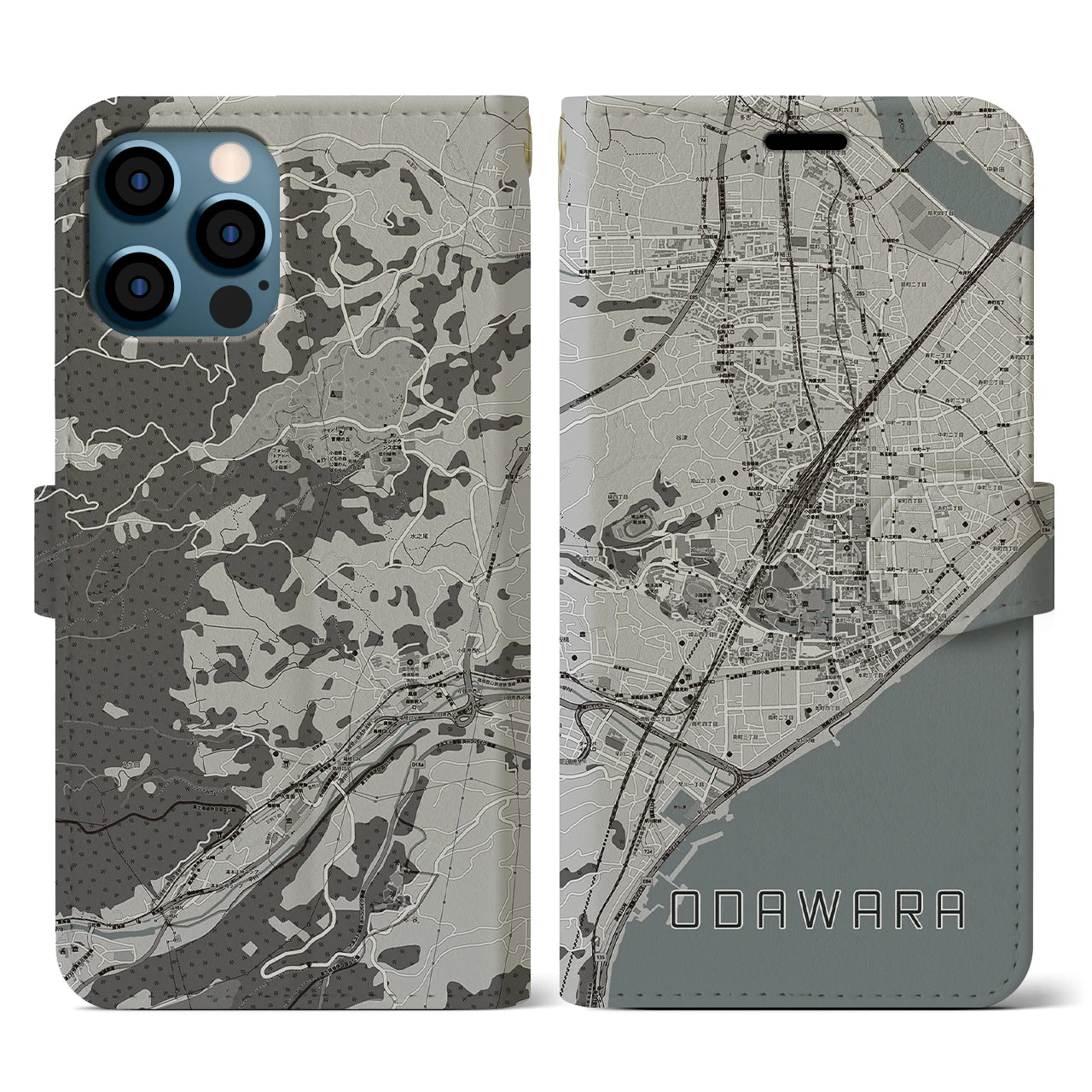 【小田原(神奈川県)】地図柄iPhoneケース(手帳タイプ)