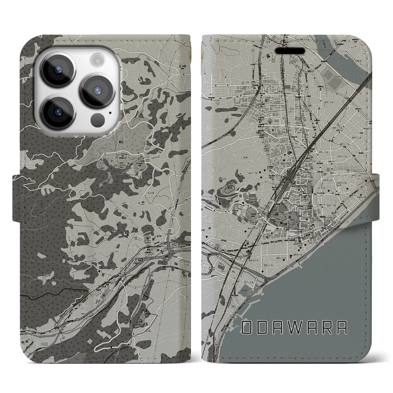 【小田原(神奈川県)】地図柄iPhoneケース(手帳タイプ)