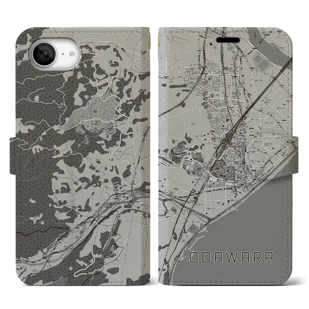 【小田原(神奈川県)】地図柄iPhoneケース(手帳タイプ)