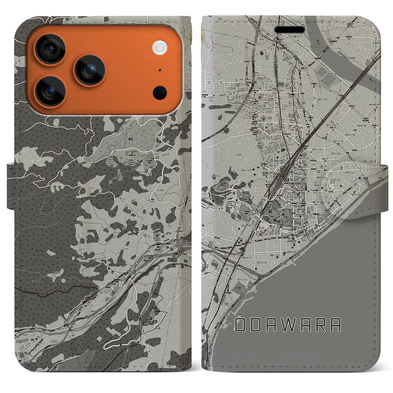 【小田原(神奈川県)】地図柄iPhoneケース(手帳タイプ)
