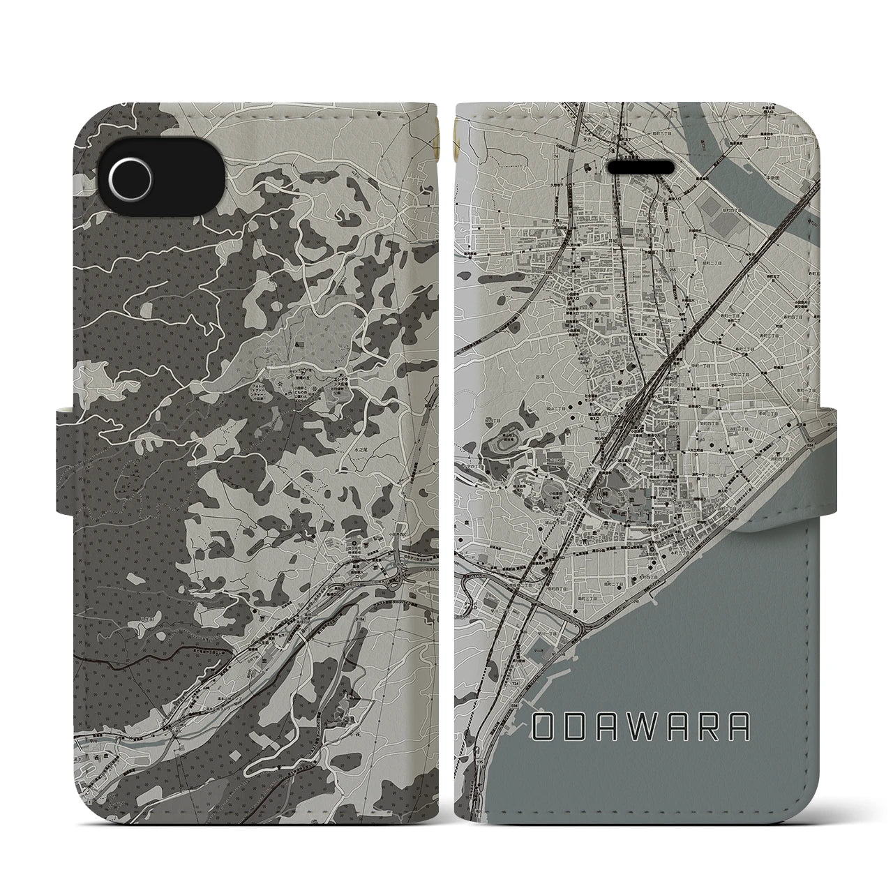 【小田原(神奈川県)】地図柄iPhoneケース(手帳タイプ)