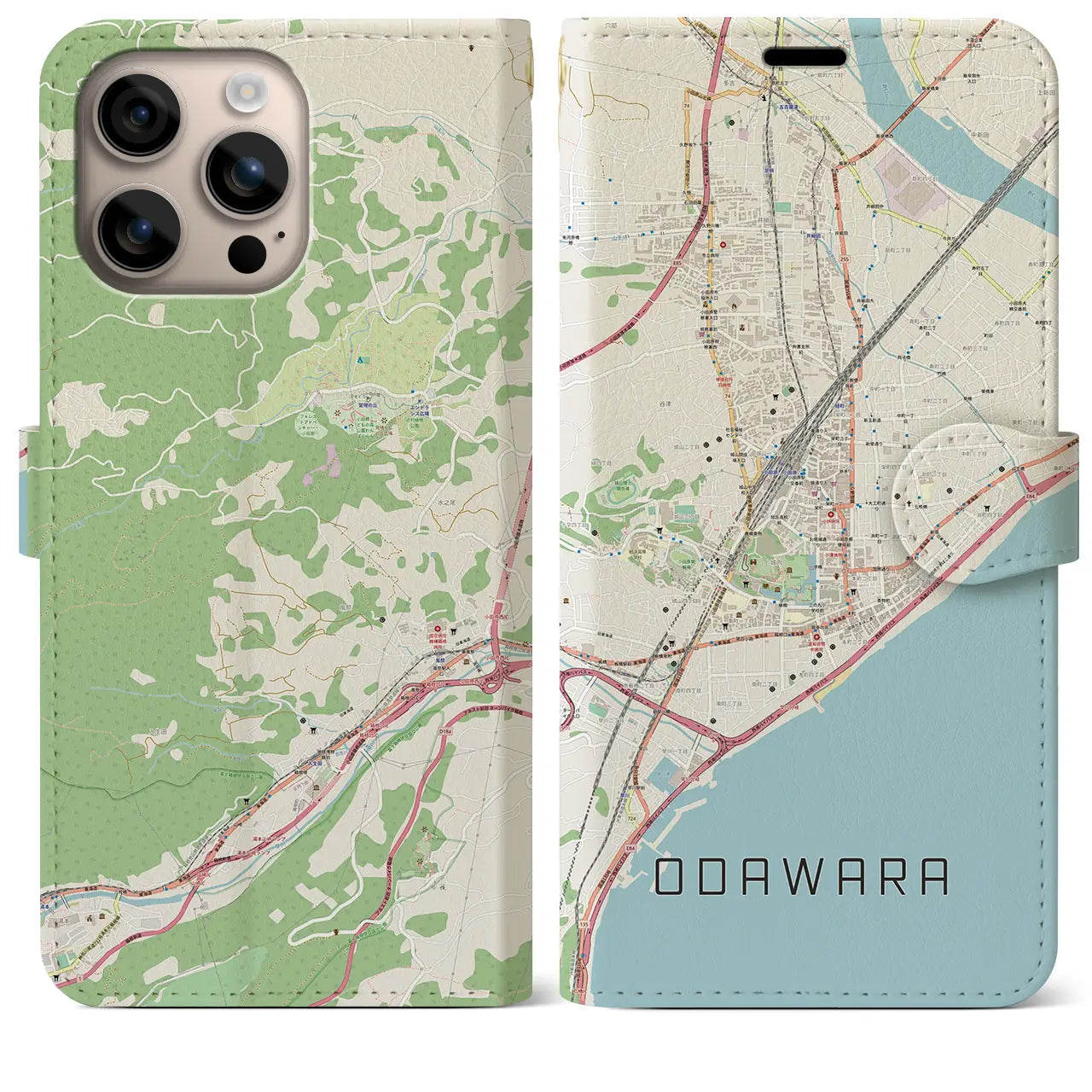 【小田原(神奈川県)】地図柄iPhoneケース(手帳タイプ)