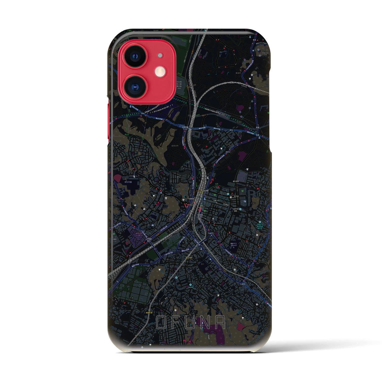 【大船(神奈川県)】地図柄iPhoneケース(バックカバータイプ)