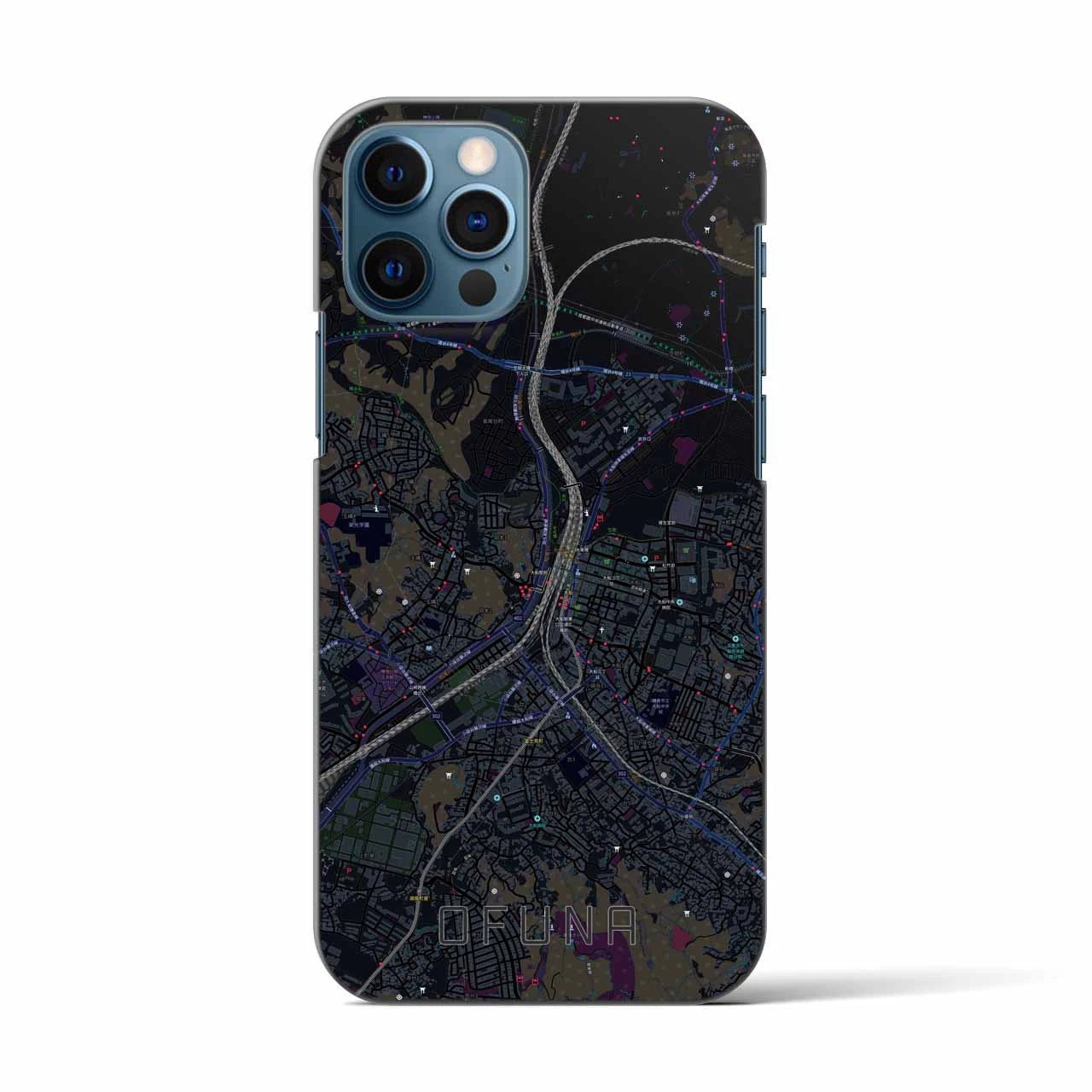 【大船(神奈川県)】地図柄iPhoneケース(バックカバータイプ)