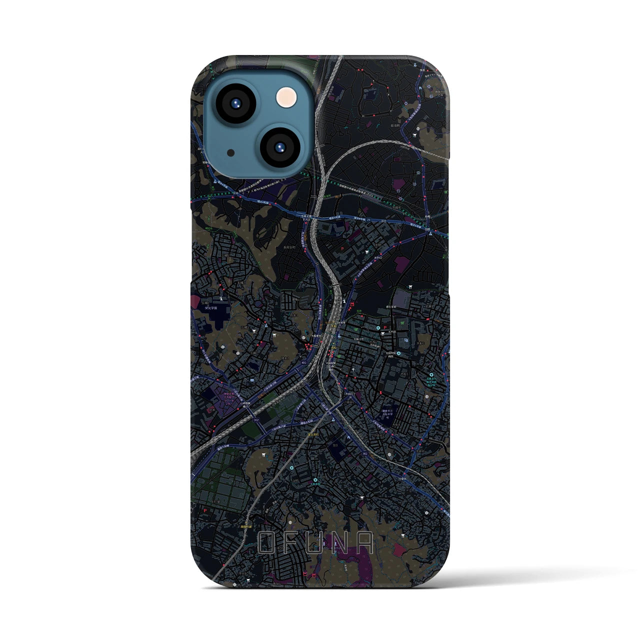 【大船(神奈川県)】地図柄iPhoneケース(バックカバータイプ)