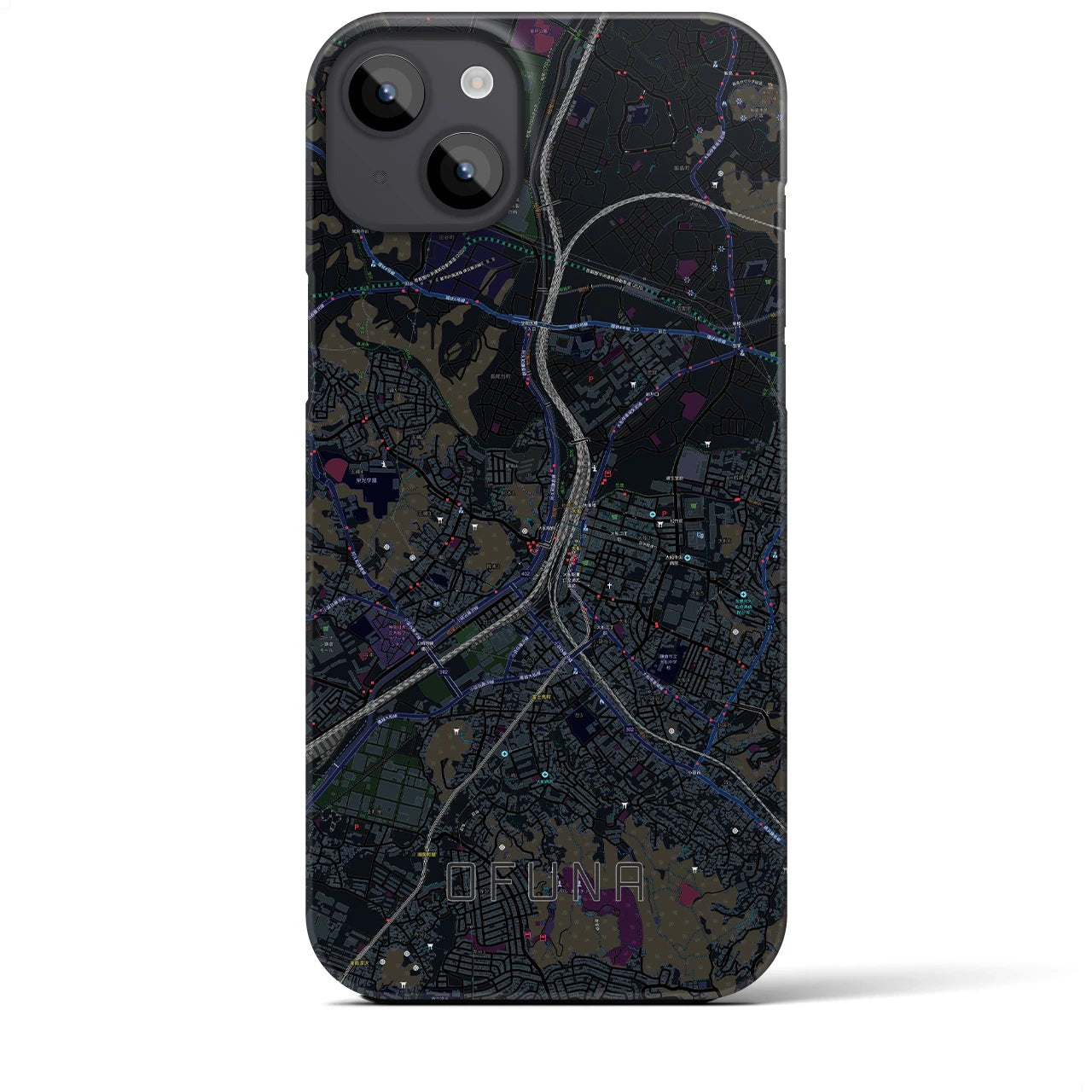 【大船(神奈川県)】地図柄iPhoneケース(バックカバータイプ)