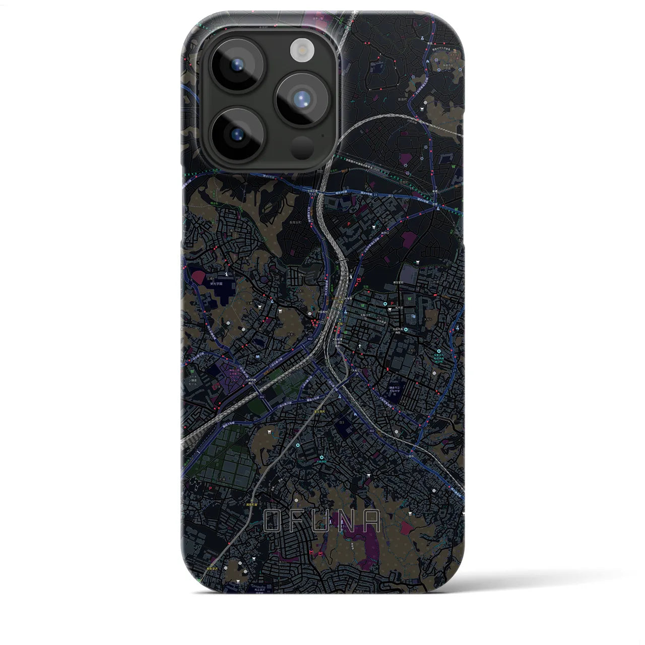 【大船(神奈川県)】地図柄iPhoneケース(バックカバータイプ)