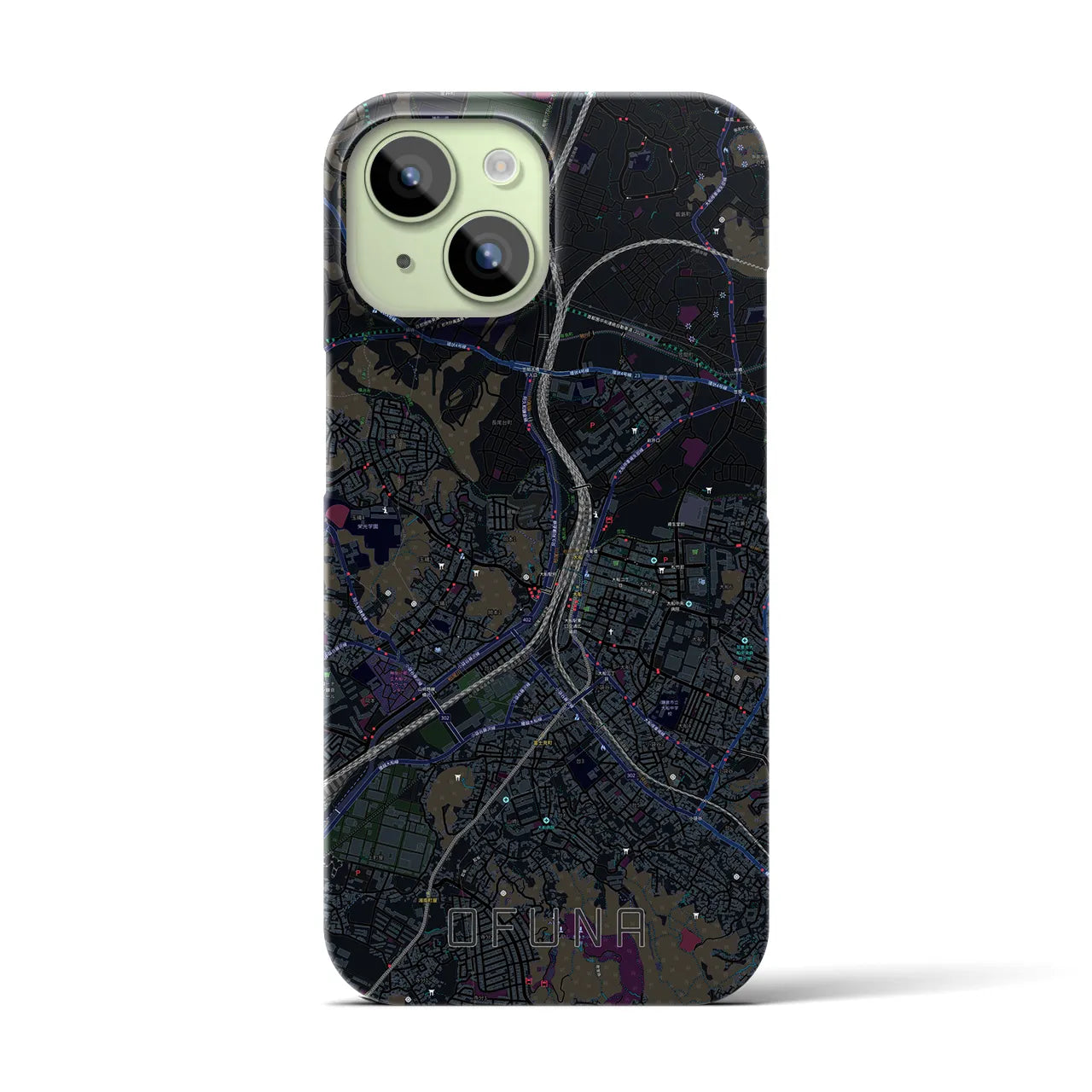 【大船(神奈川県)】地図柄iPhoneケース(バックカバータイプ)