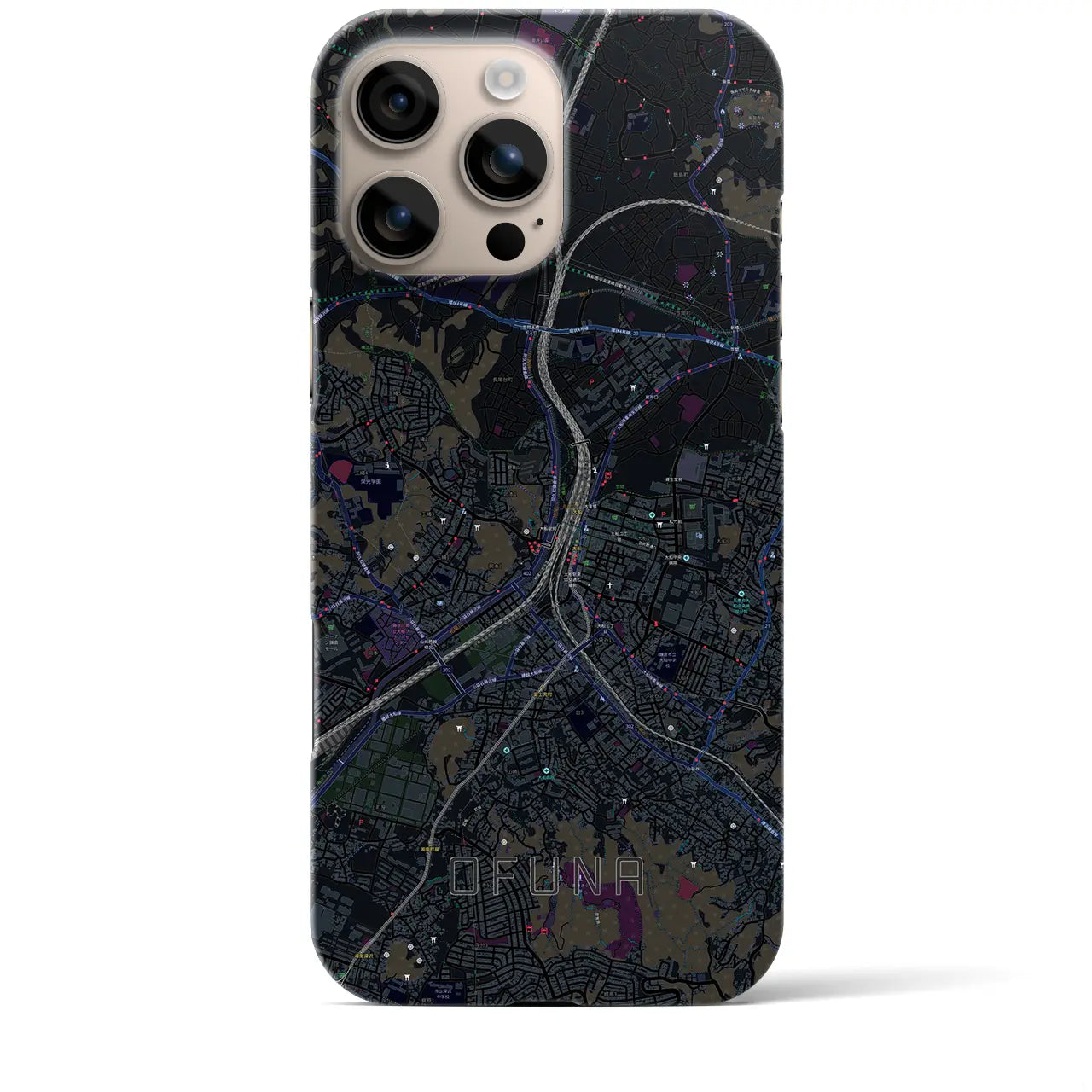 【大船(神奈川県)】地図柄iPhoneケース(バックカバータイプ)