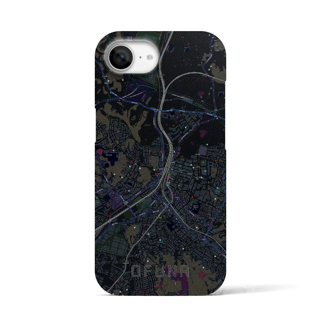 【大船(神奈川県)】地図柄iPhoneケース(バックカバータイプ)