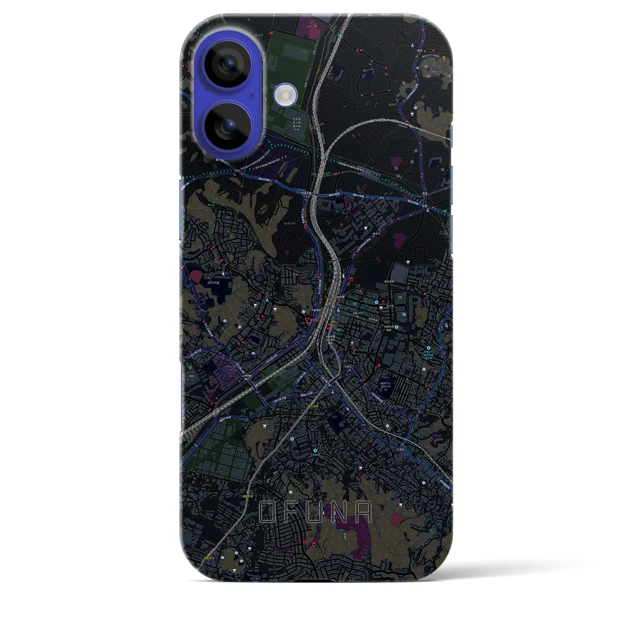 【大船(神奈川県)】地図柄iPhoneケース(バックカバータイプ)