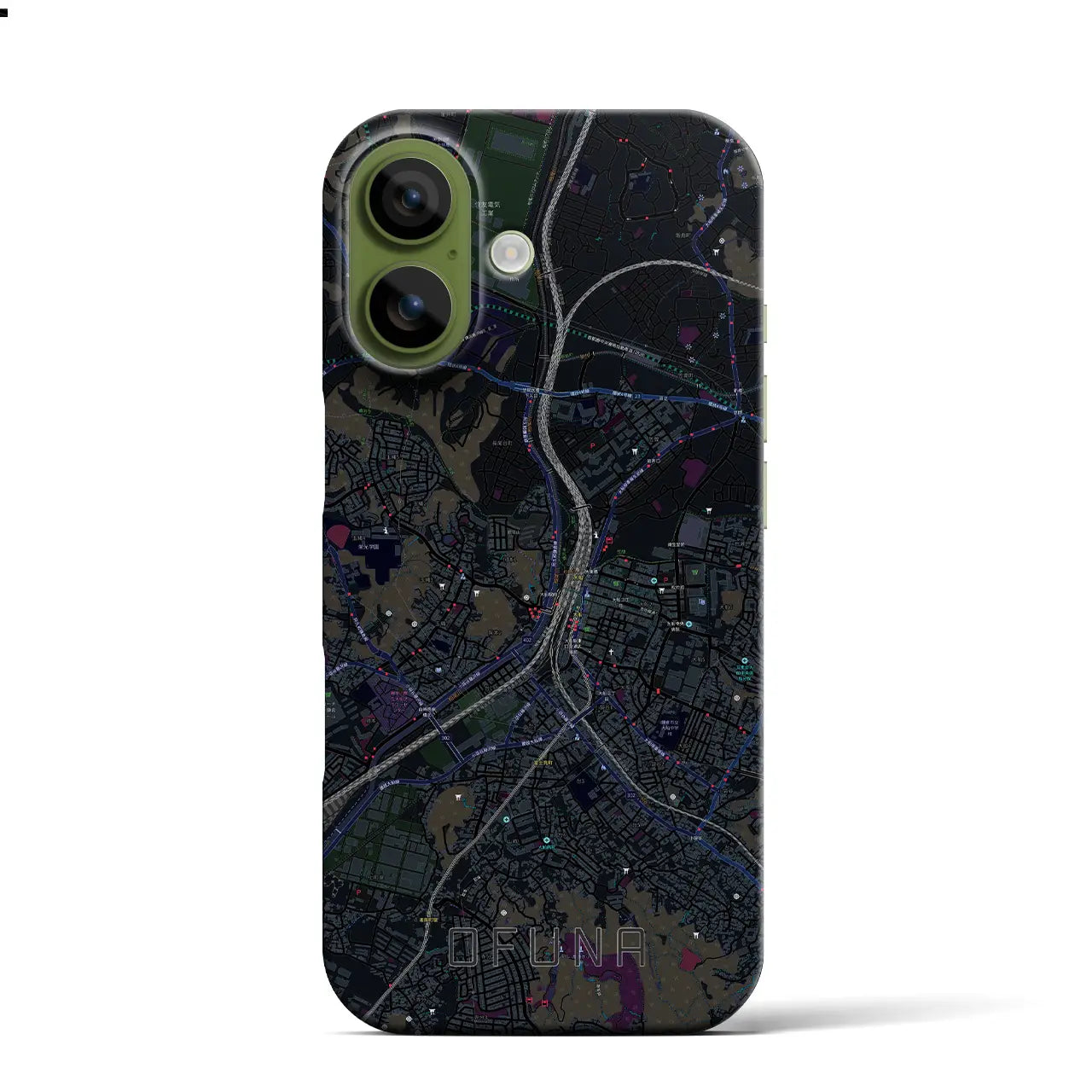 【大船(神奈川県)】地図柄iPhoneケース(バックカバータイプ)