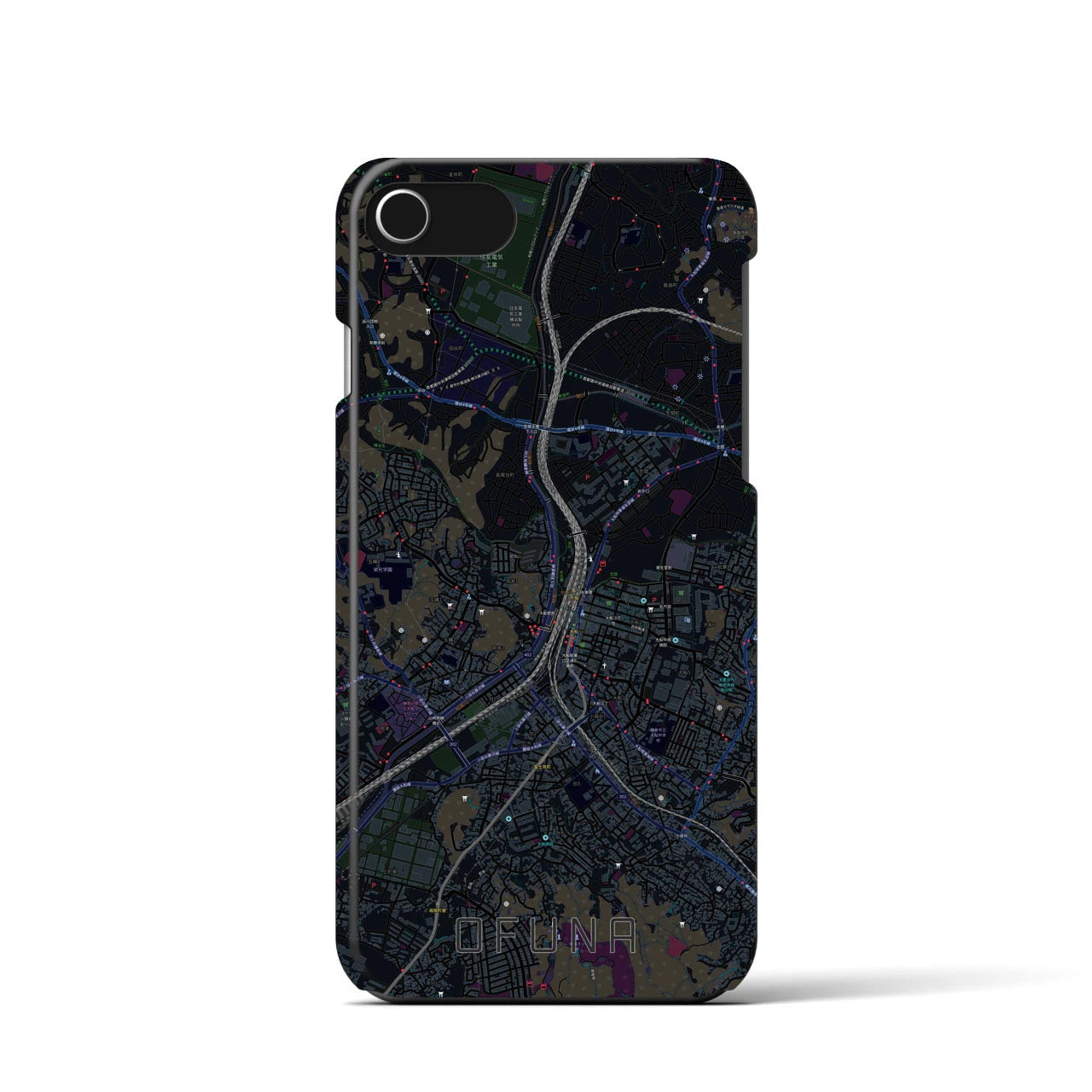 【大船(神奈川県)】地図柄iPhoneケース(バックカバータイプ)