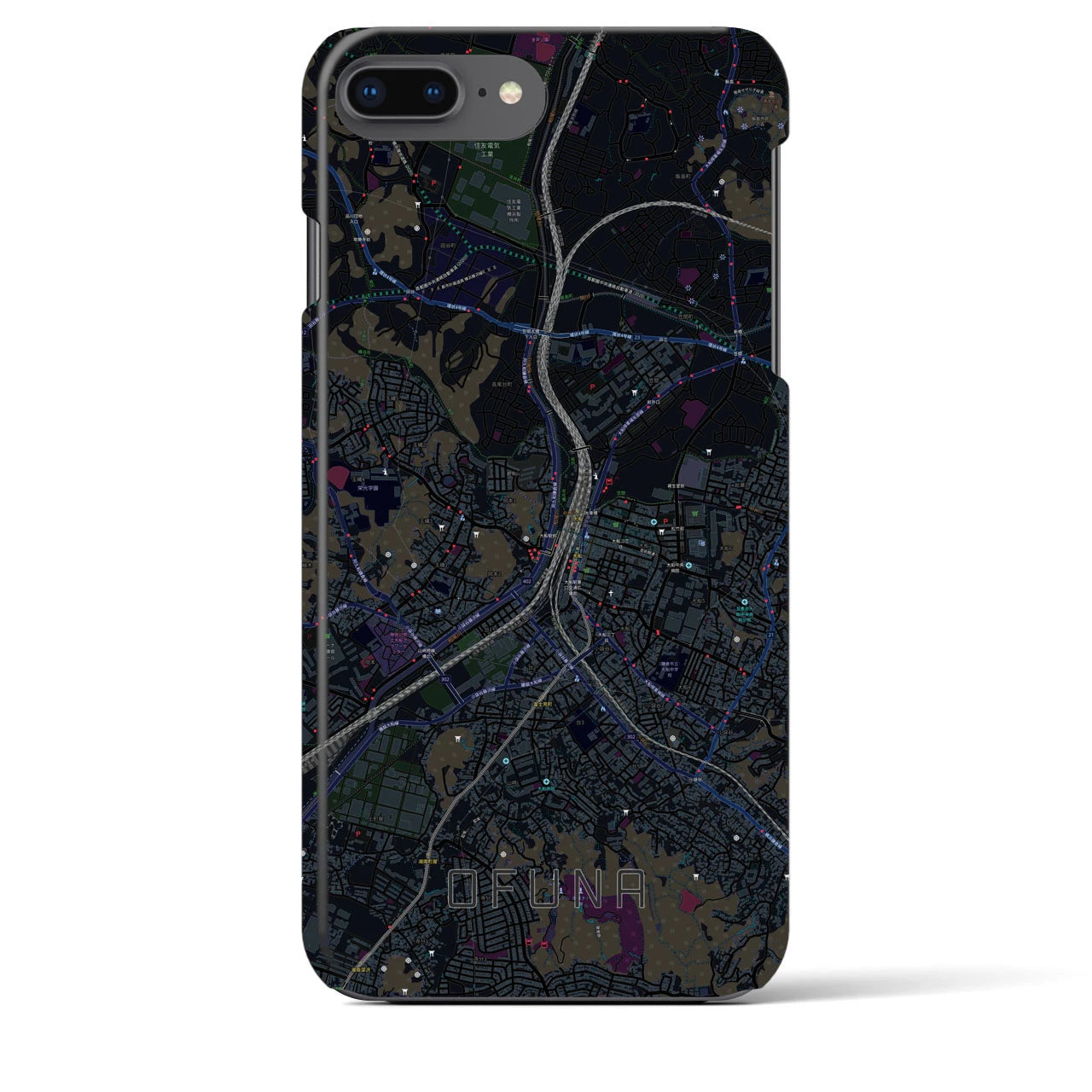 【大船(神奈川県)】地図柄iPhoneケース(バックカバータイプ)
