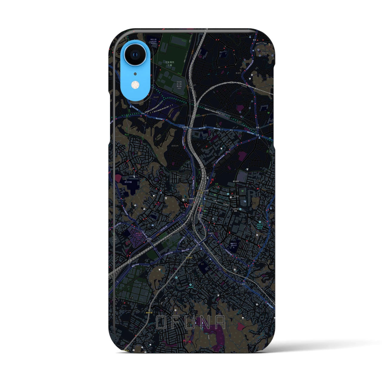 【大船(神奈川県)】地図柄iPhoneケース(バックカバータイプ)