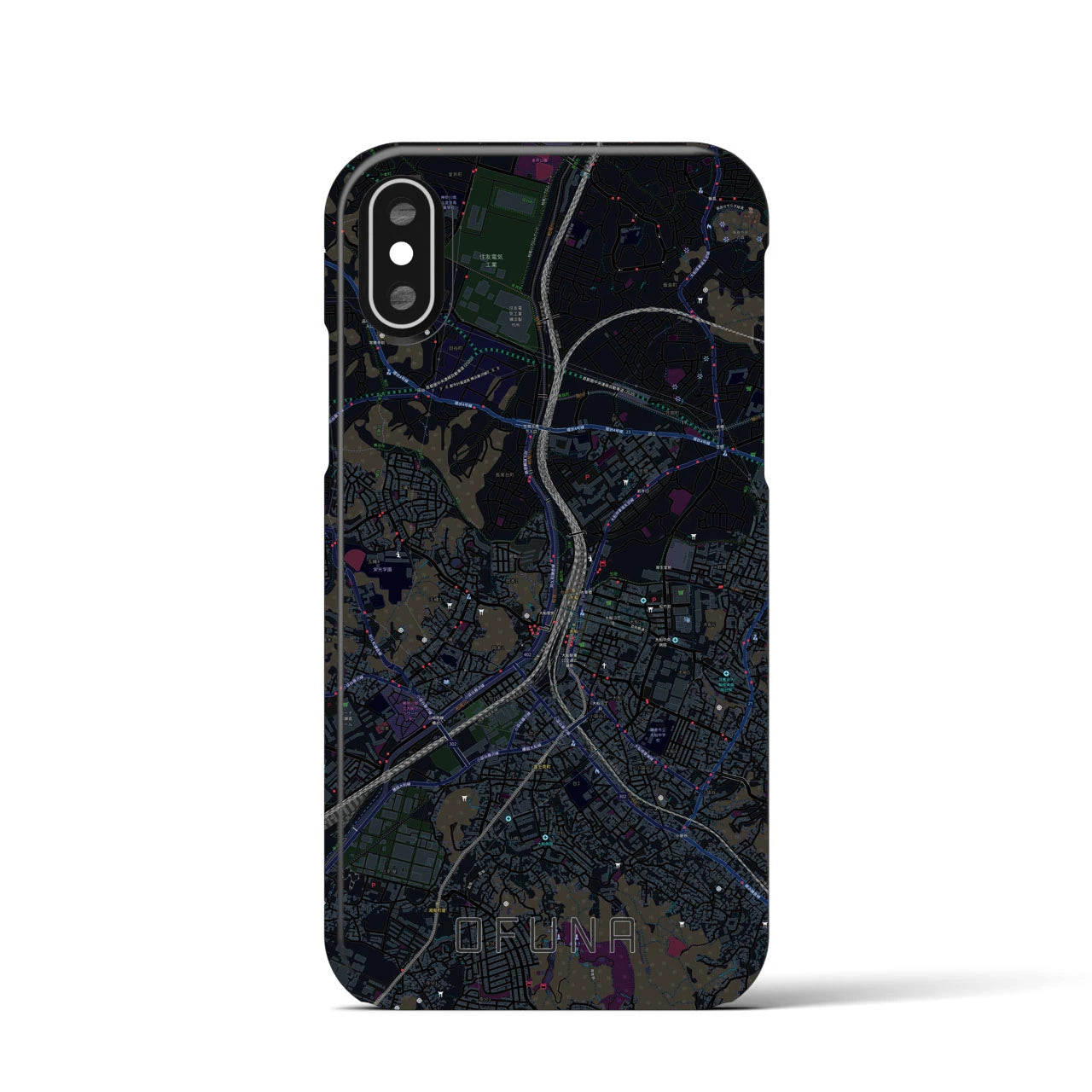 【大船(神奈川県)】地図柄iPhoneケース(バックカバータイプ)